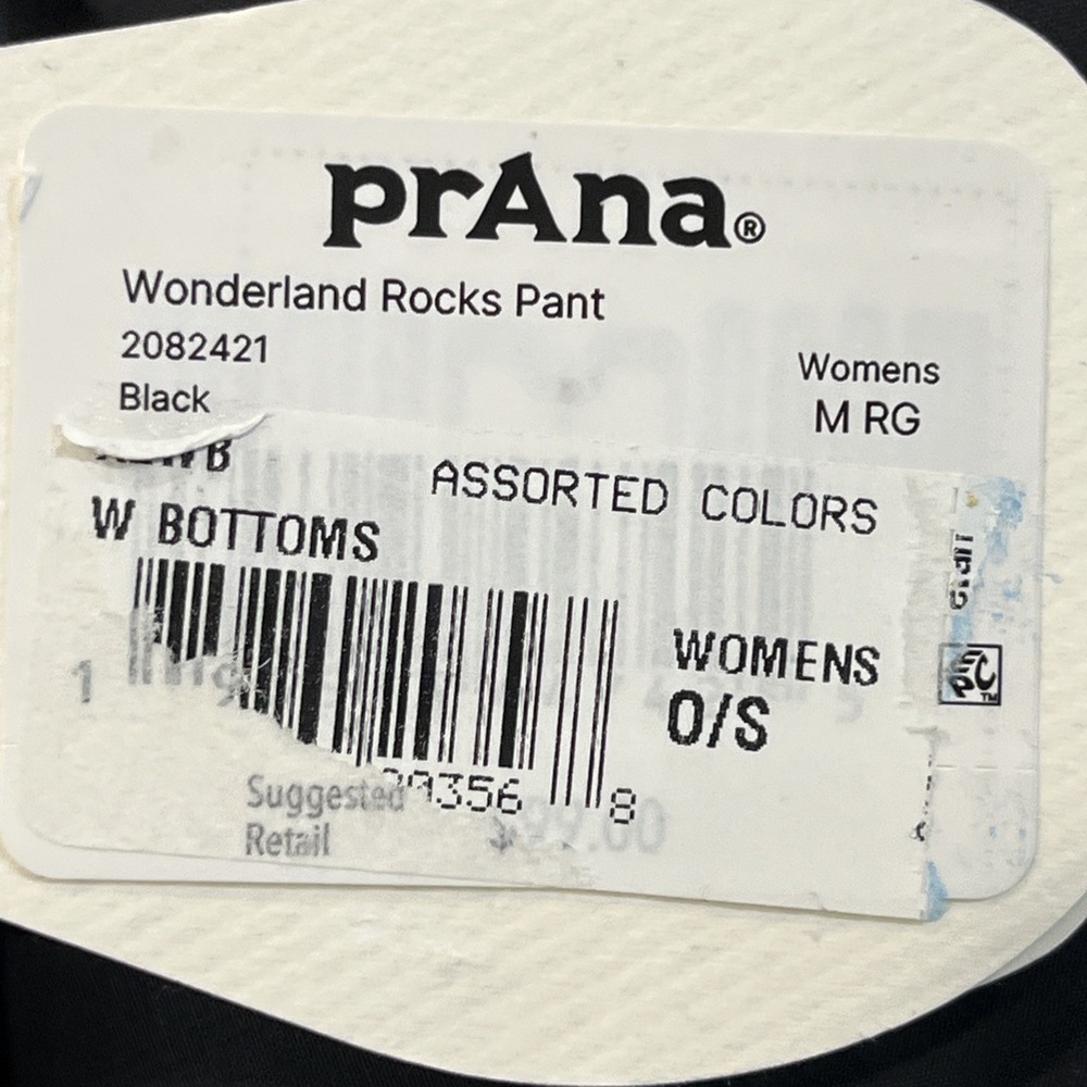 prAna NEW Wonderland Rocks Pant Womens Medium Black Pull On Stretch Outdoor - Picture 14 of 15